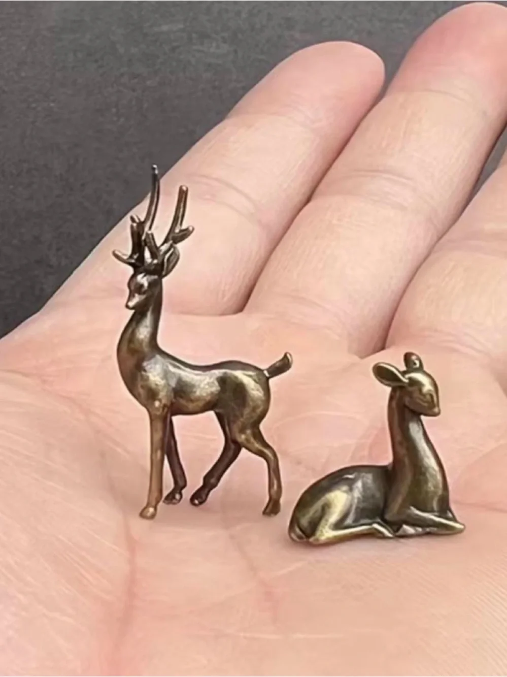 Pair of Miniature Brass Deer #240